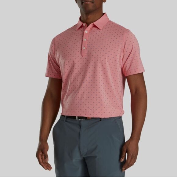 FootJoy Athletic Fit Deco Print Self Collar Pink Size XL - Picture 1 of 10